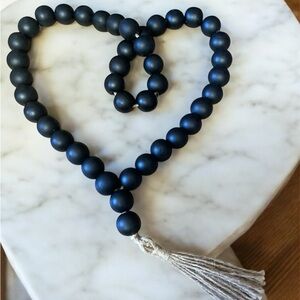 Black Tassels Farmhouse Beads Rustic Country Decor, Boho Beads Wall decor